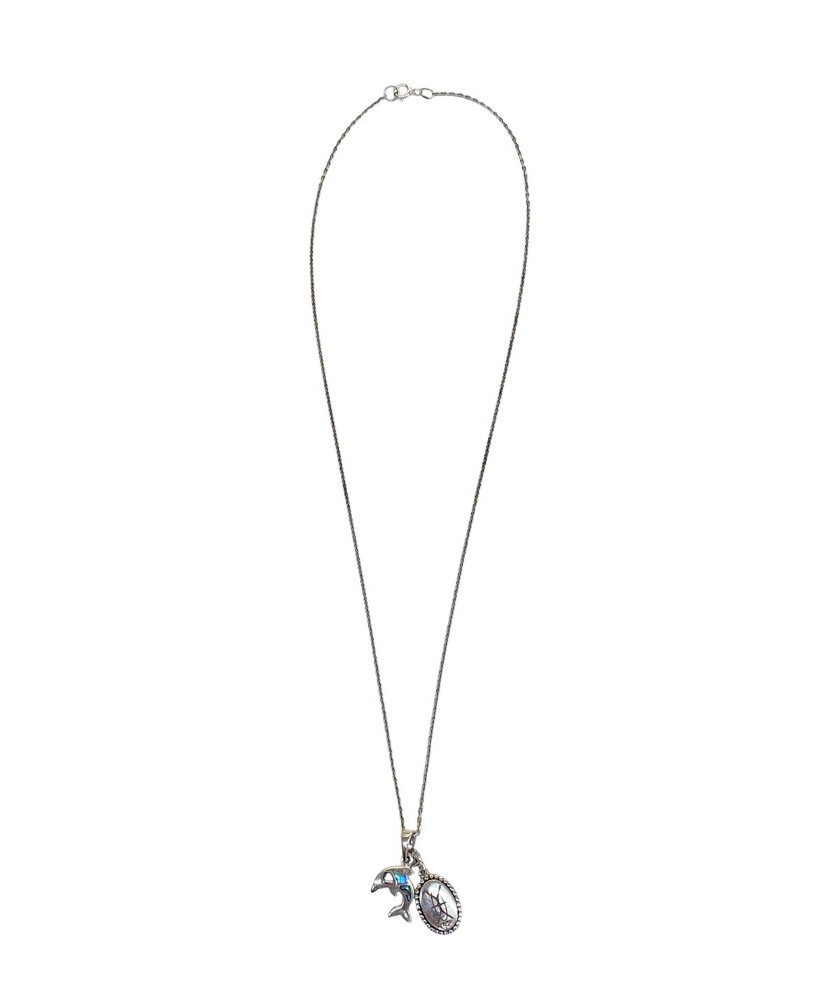 모멘틱(MOMENTIC) 925Silver Mother of Pearl Dolphin Necklace