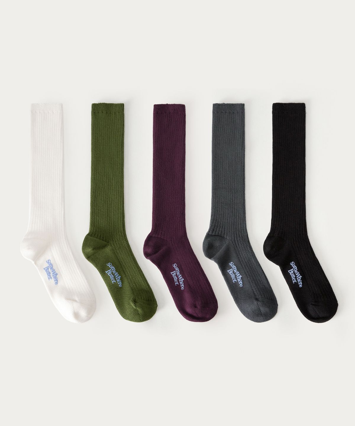 썸웨어버터(SOMEWHEREBUTTER) Long Essential Knit Socks - 5Color