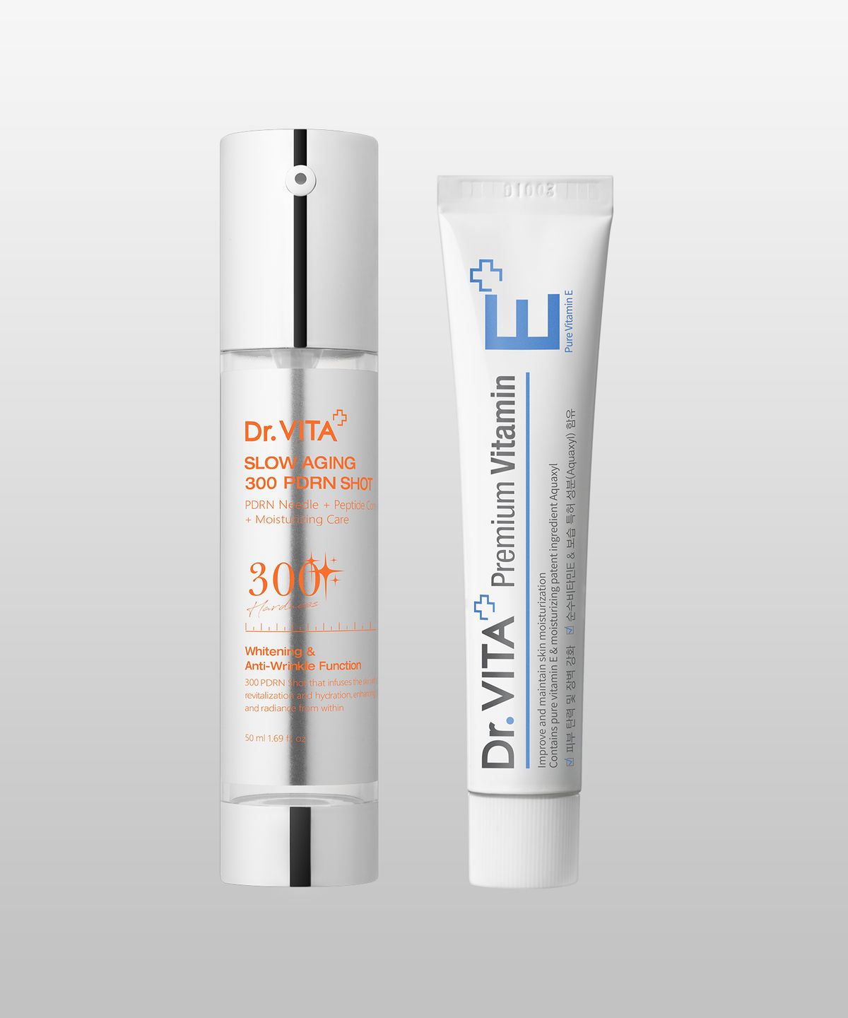 닥터비타(DRVITA) 슬로에이징 PDRN샷 300 50ml+ 프리미엄 E크림 30ml 2종세트