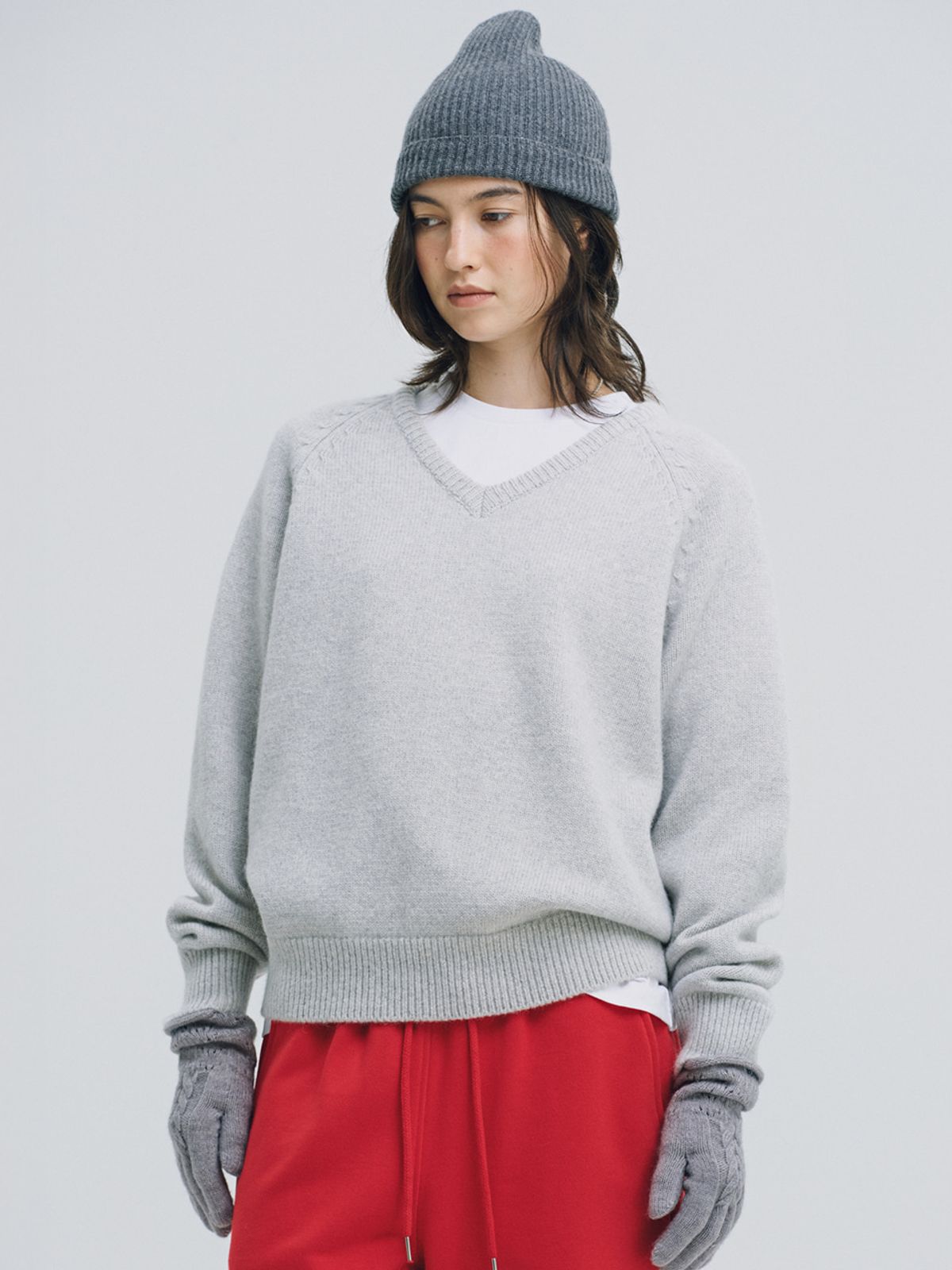 시엔느(SIENNE) Nova Baby Alpaca Sweater (Melange Gray)