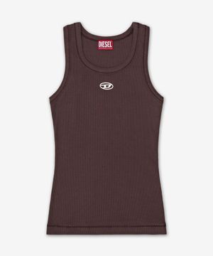 T-안키-OD 민소매 티셔츠 - 퓌스 브라운 / A199080JMBA61J