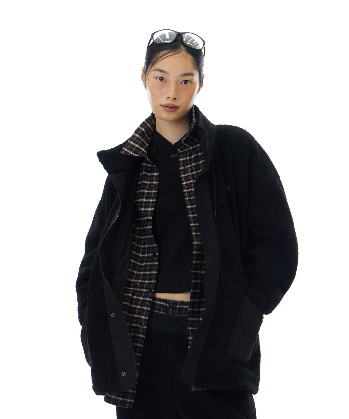 그로브(GROVE) VIOLA FLEECE JUMPER (BLACK)