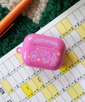 POM 산책 핑크 유광 하드 에어팟 케이스