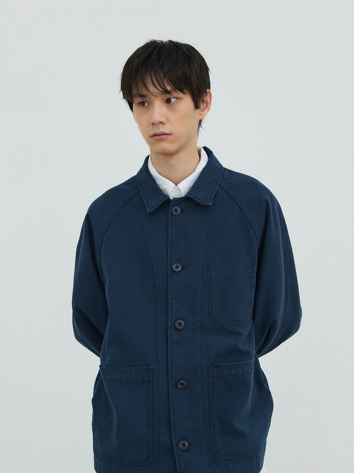 플라비즘(PLAVISM) Horizon Raglan Jacket - Navy