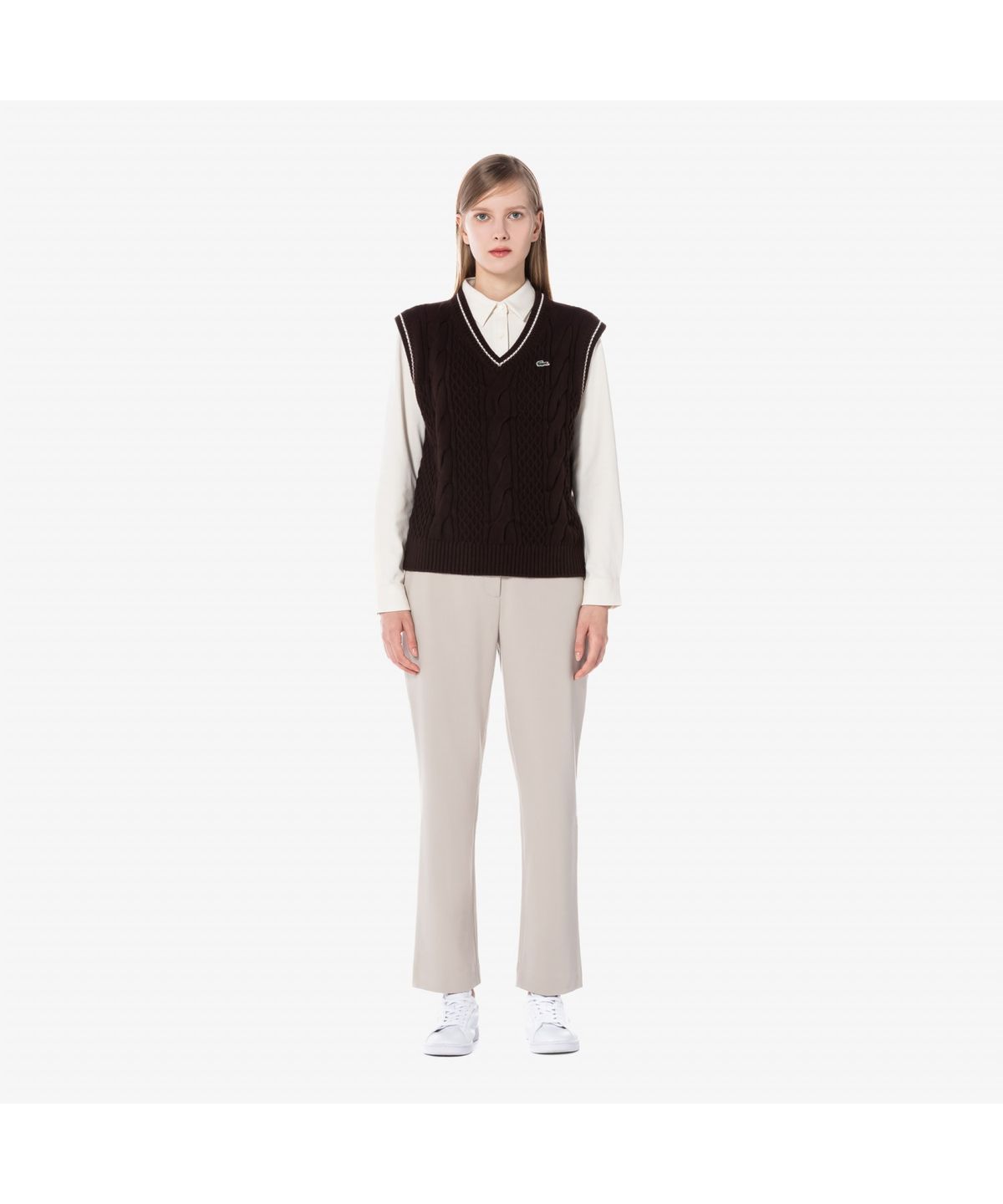 라코스테(LACOSTE) 여성 윈터 브러쉬드 밴딩슬랙스 HF504E-54N XFJ