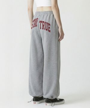 아치 스테이 버건디 스트링 원턱 와이드 팬츠 - 멜란지