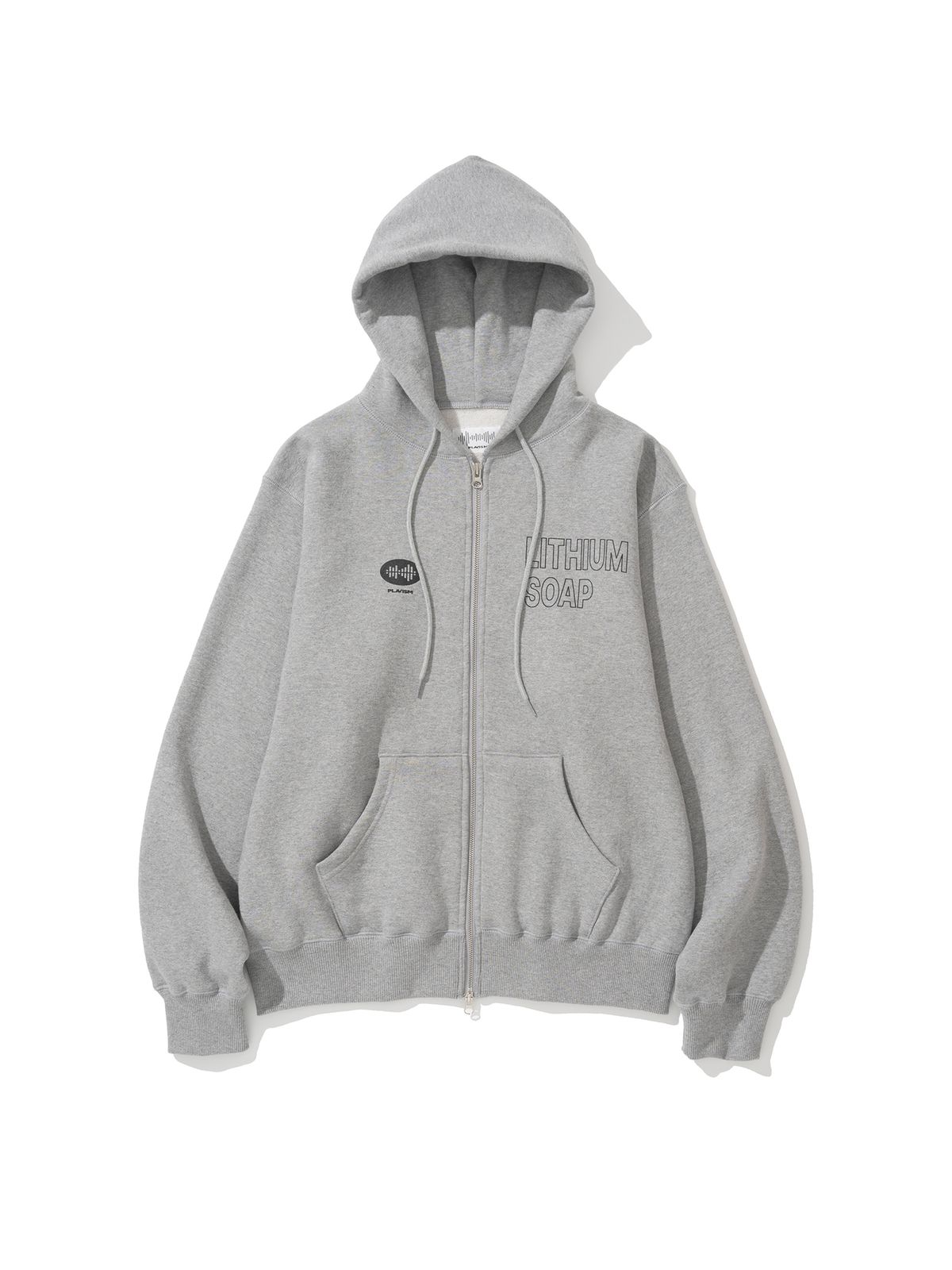 플라비즘(PLAVISM) ZIP-UP HOODIE - GREY HEATHER