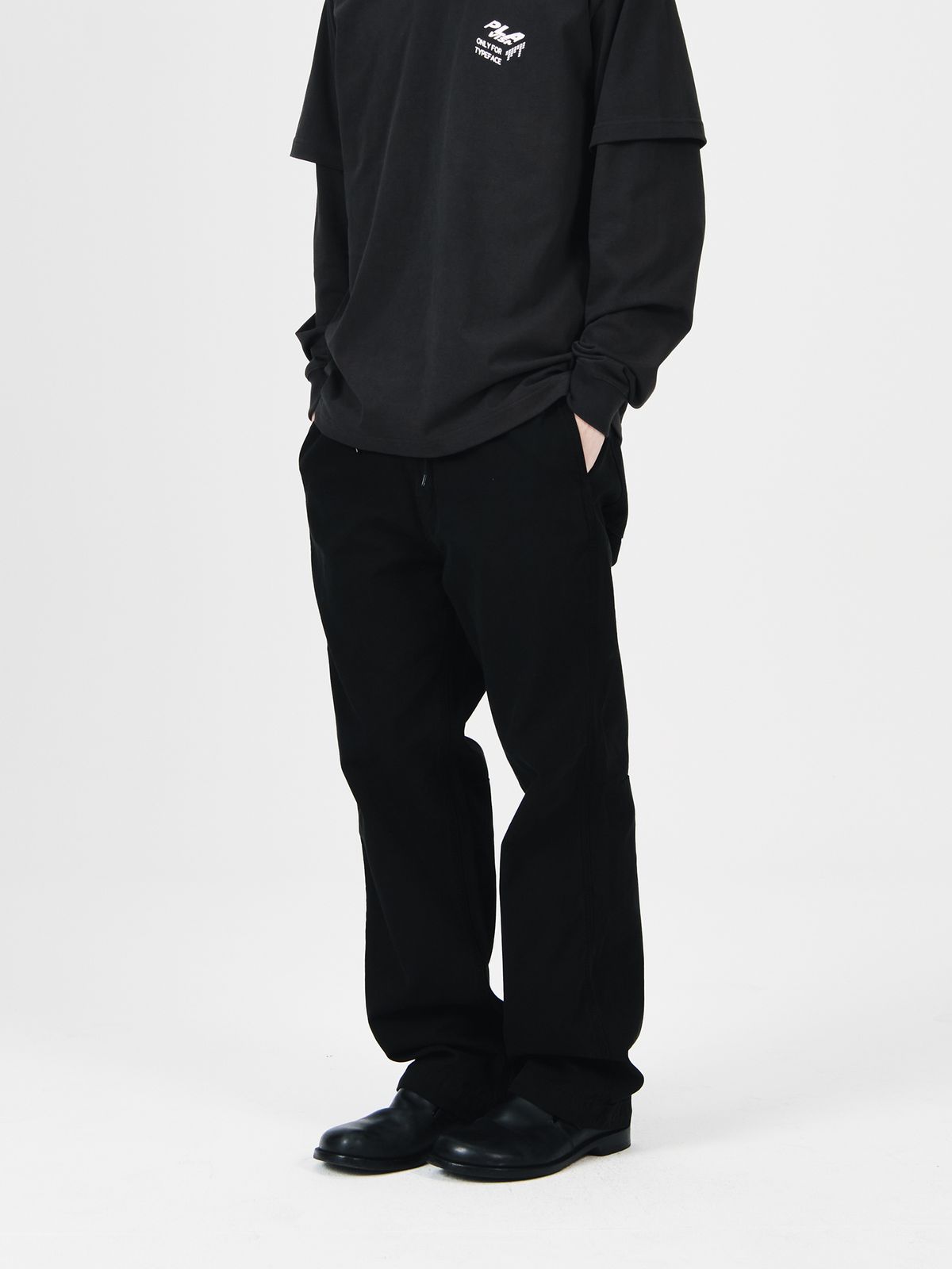 플라비즘(PLAVISM) GARMENT DYED PANTS - BLACK