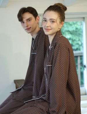 코지도티 피치기모 커플잠옷 긴팔 파자마 상하의 세트