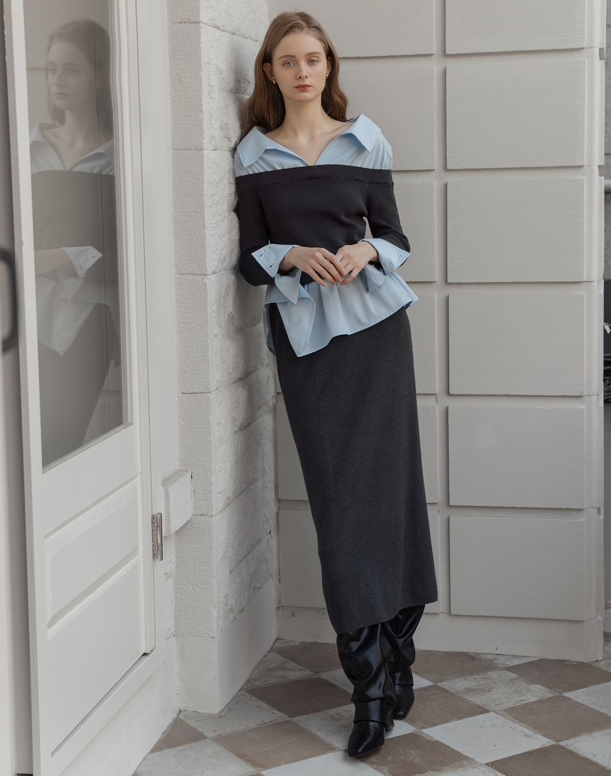 로트르드민(LAUTREDE MIN) Lautre Long Knit Skirt