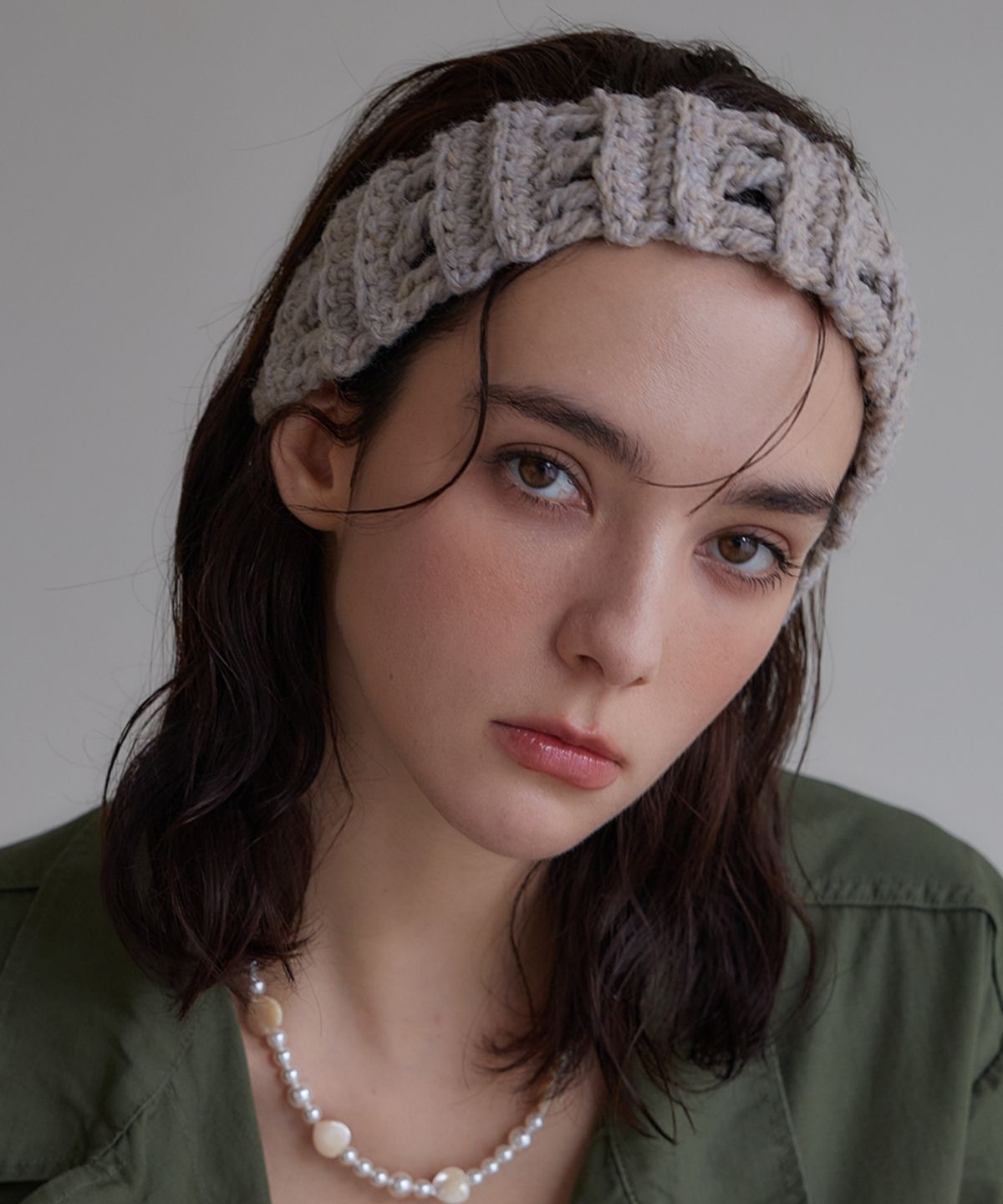 메리모티브(MERRYMOTIVE) Mellow wool knit hair band (Beige)
