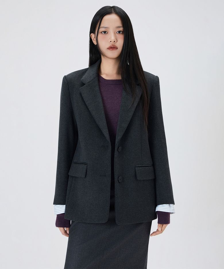 울 혼방 테일러드 배색자켓_MIWJKG221B