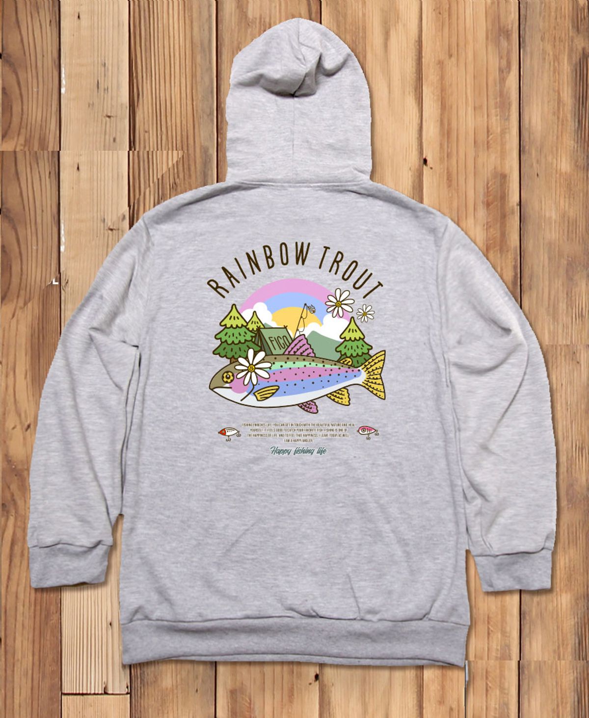 돌돌(DOLDOL) FICO-HOODY-267 익스트림 낚시 브랜드 피코앵글러 무지개송어 후드티