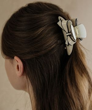 EN011 Double Color Edge Ribbon Hair Clip (2Colors)