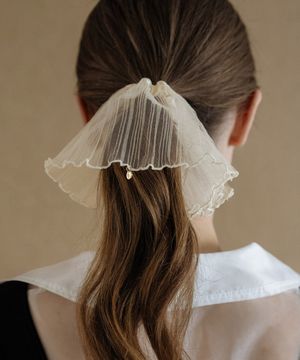 EN007 Elegant Pleated big Scrunchie (2Colors)