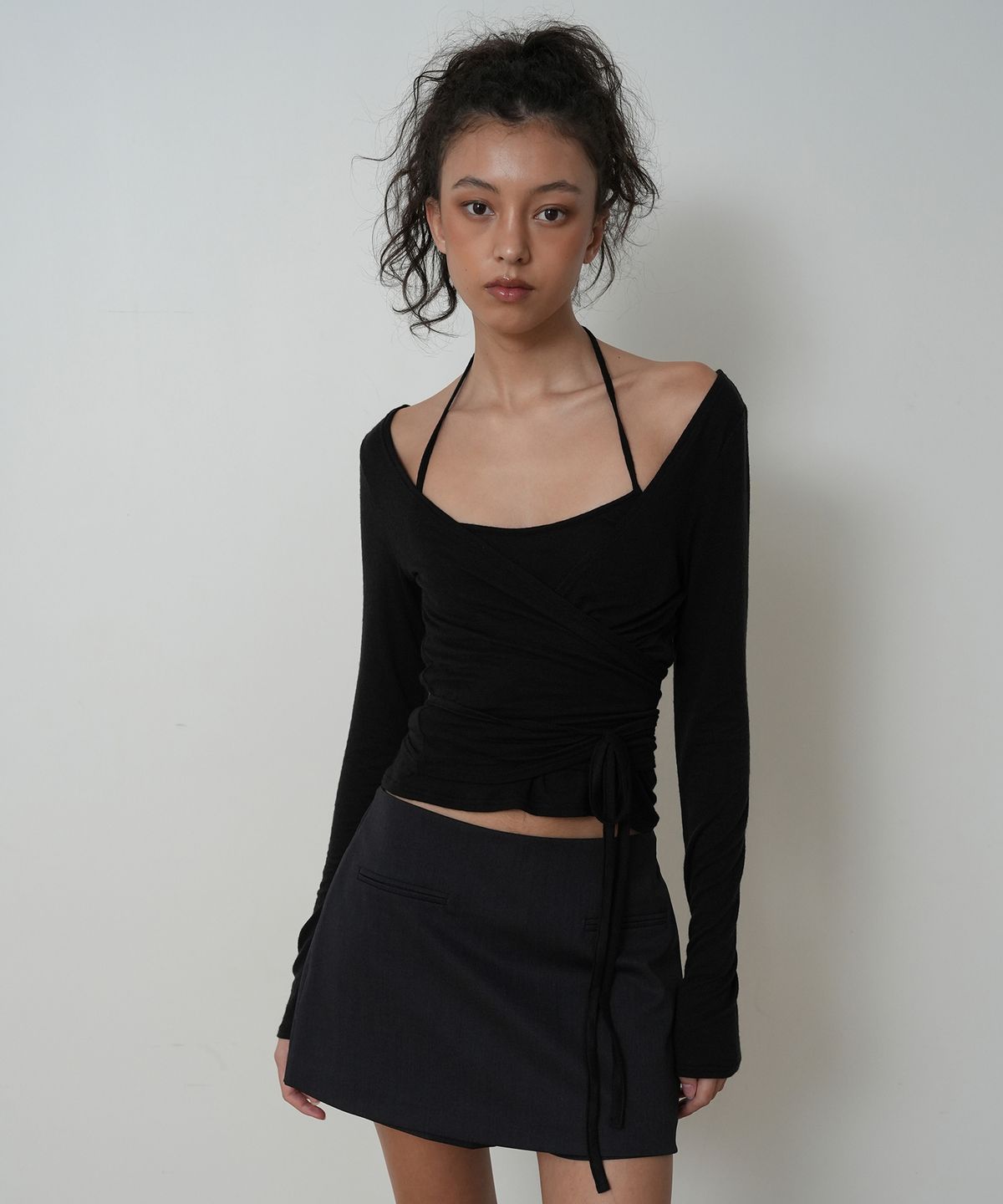 재즈드(JAZZED) LAYERED WRAP SET_BLACK