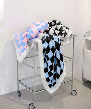 [담요가방증정] 체커보드 극세사 밍크 양털 담요 S/M/L 3컬러