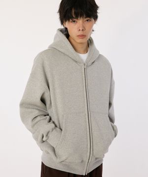 세미크롭 기모 후드집업 [GRAY]