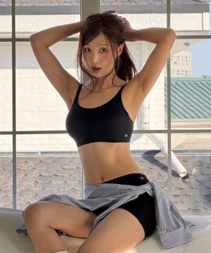 [컨투어] [SET] 끈 후크 브라&미디 사각 팬티 7colors