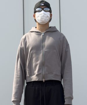 Edition8. 다이아 스웨트 투웨이 크롭 후드집업 (보스턴 카키)