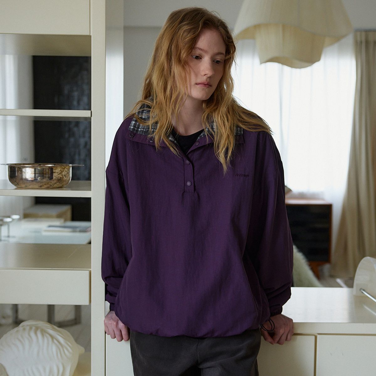 노우드(NOEUD) Reversible Fleece Jumper (Purple)