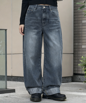 코듀로이 롤업 데님팬츠 (중청)