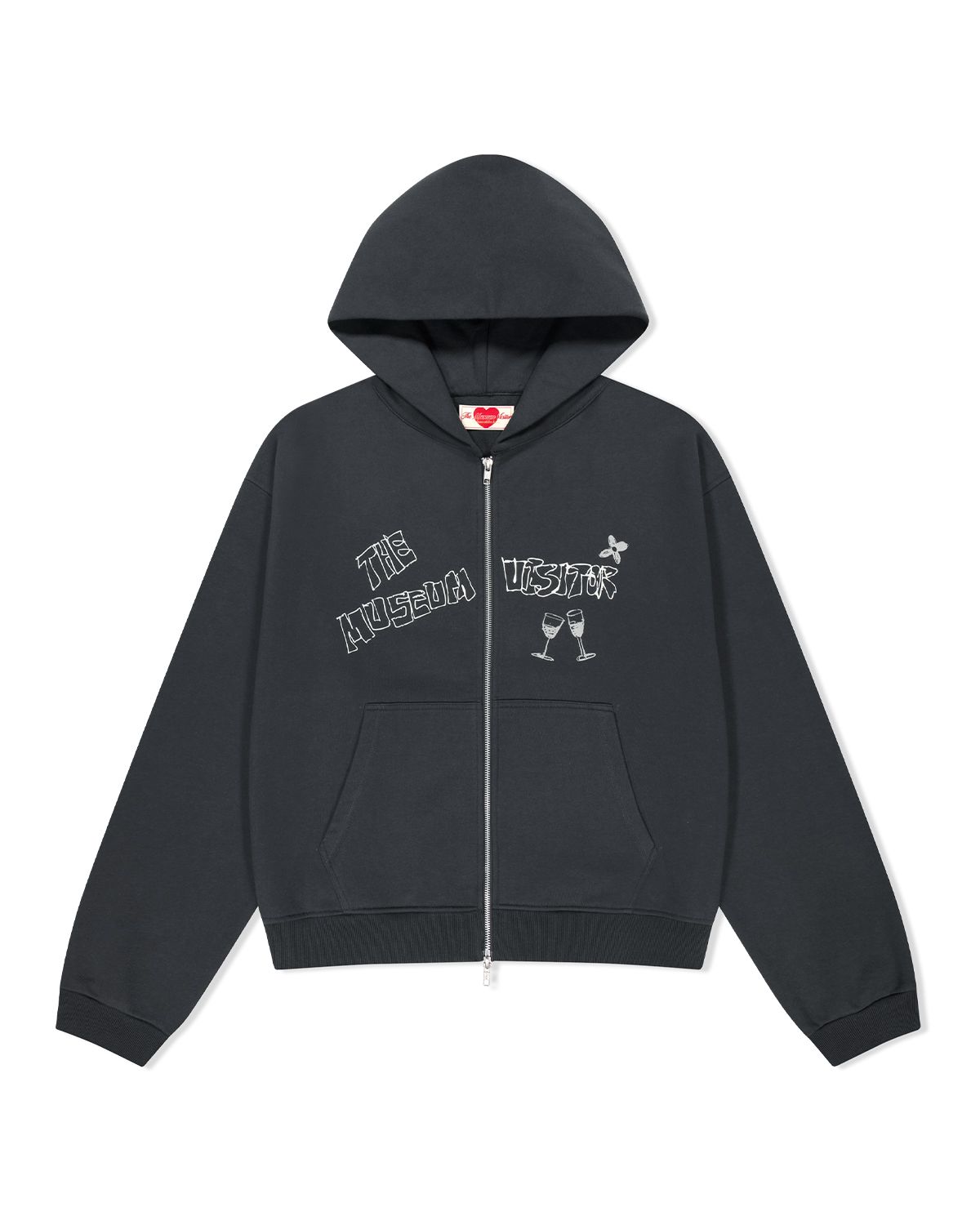 더뮤지엄비지터(THEMUSEUMVISITOR) DOODLE HOODIE ZIP UP (CHARCOAL)