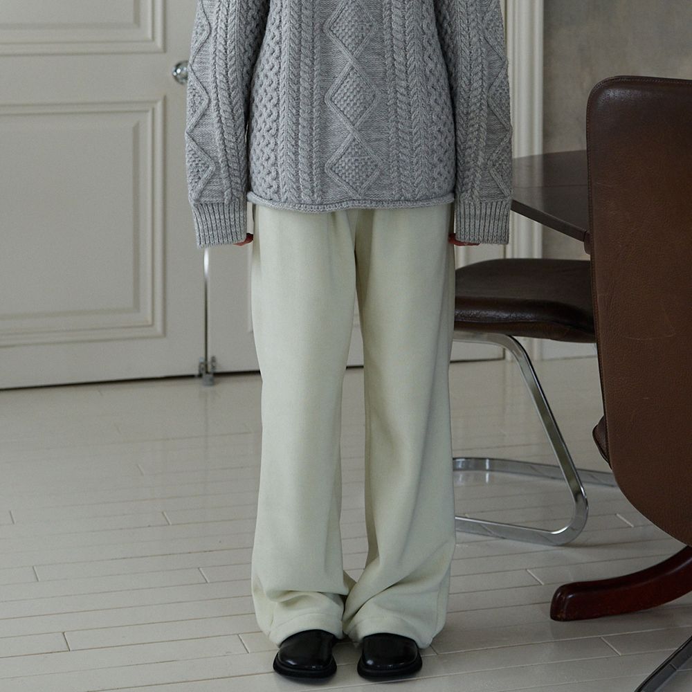 MUSINSA公式 | NOEUD Warm Rib Pants (Ivory)