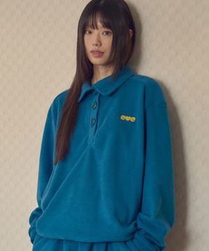 Love, cozy 자수 플리스 풀오버 탑 AMM1326 (그린)