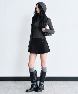 [언바운드 걸] 우먼즈 플리츠 미니 스코츠 [블랙]