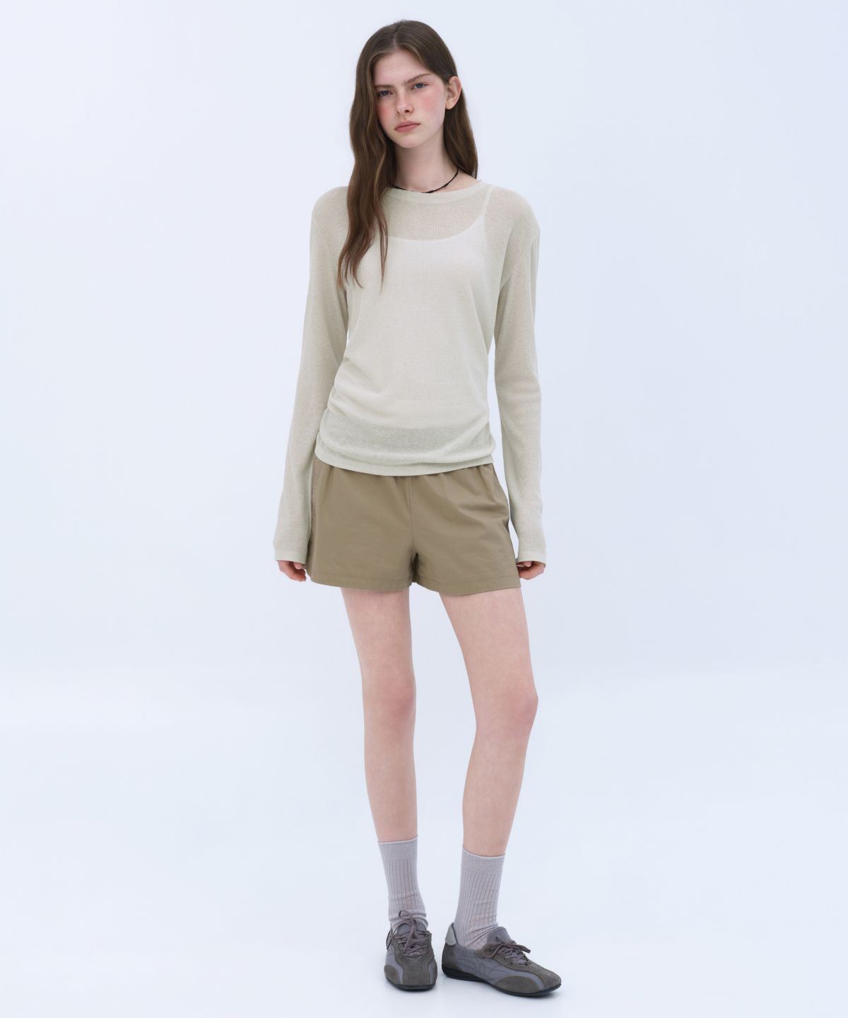 무신사 스탠다드 우먼(MUSINSA STANDARD WOMAN) 우먼즈 코튼 밴딩 쇼츠 [베이지]