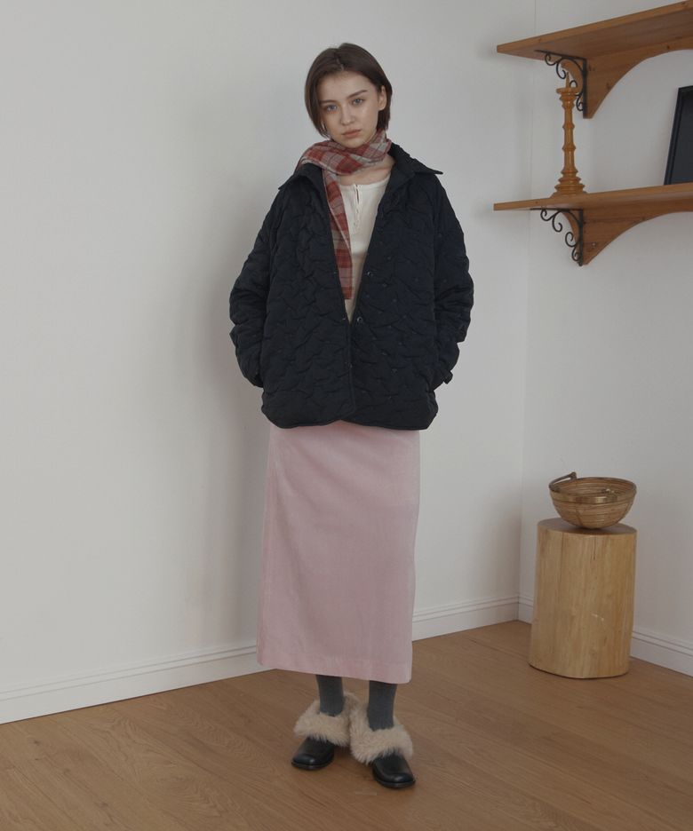 snowflake padded shirt_black