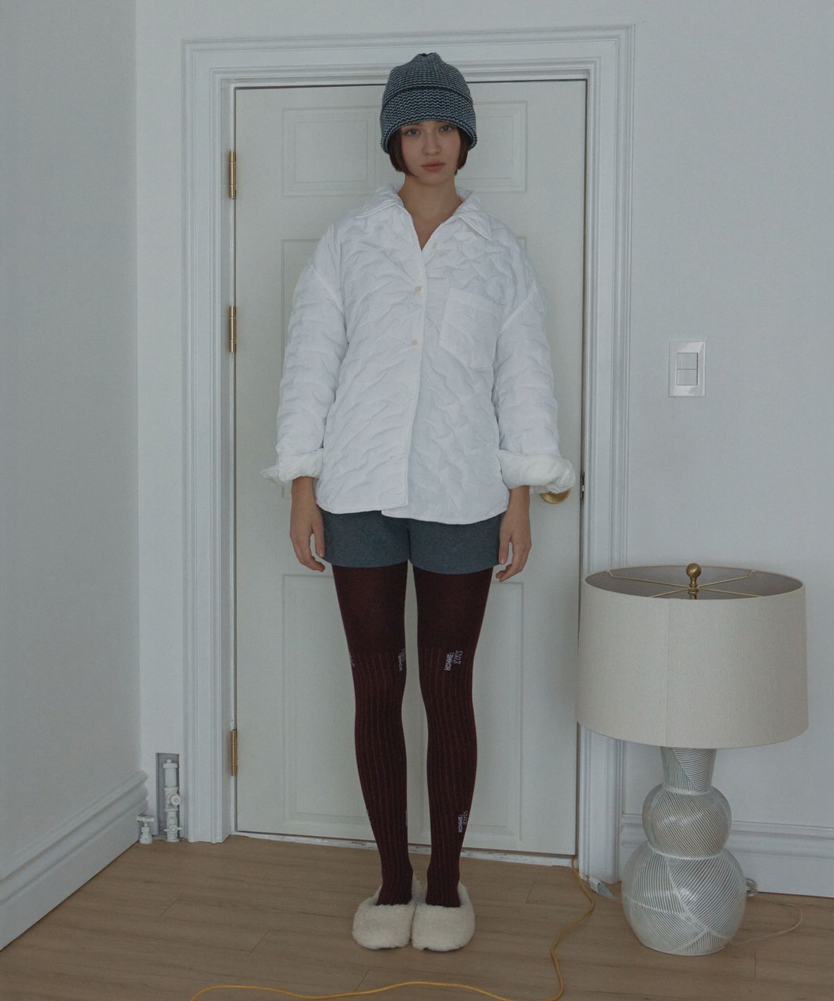 포에트서울(POETSEOUL) snowflake padded shirt_white