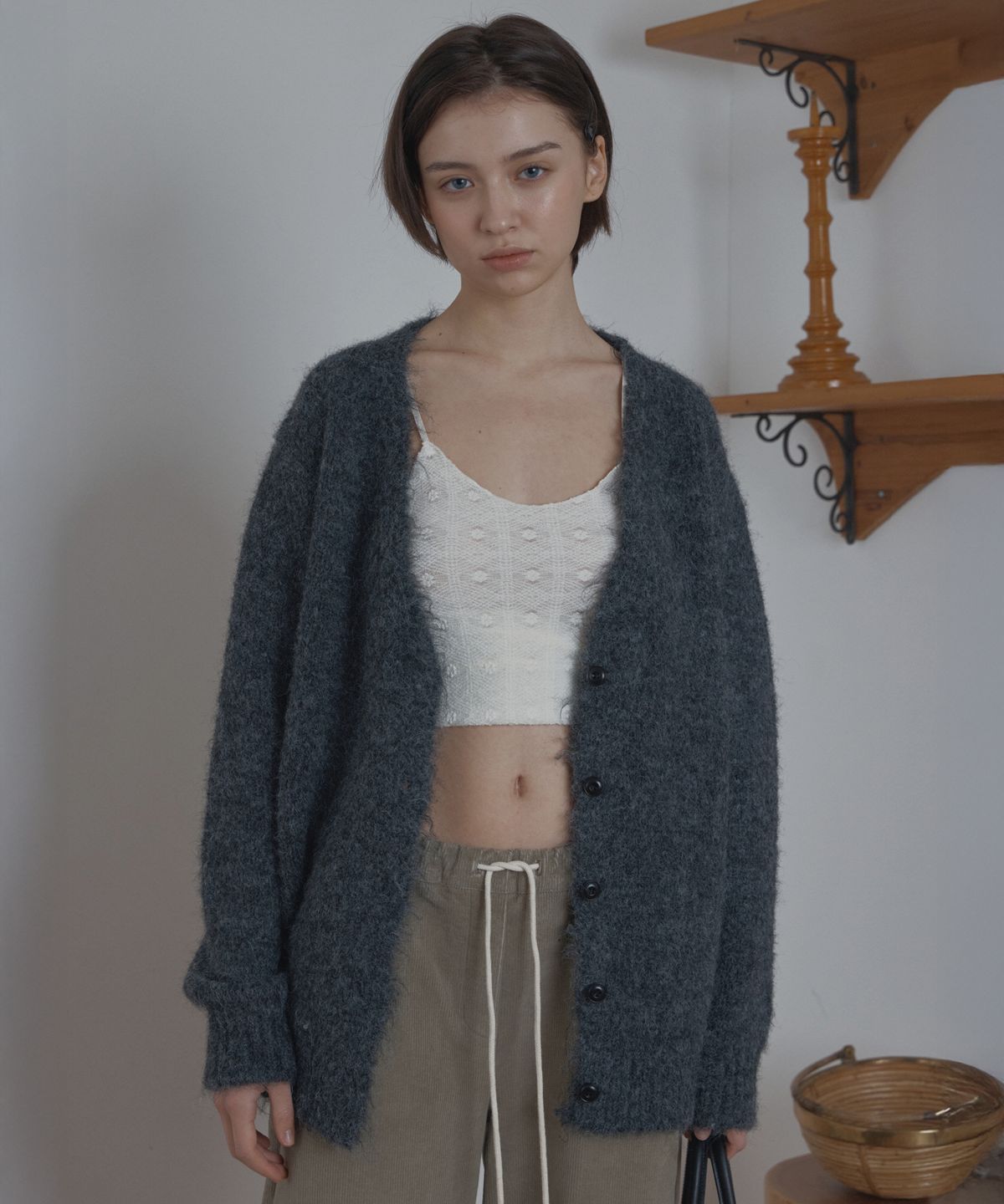 포에트서울(POETSEOUL) hairy over cardigan_charcoal