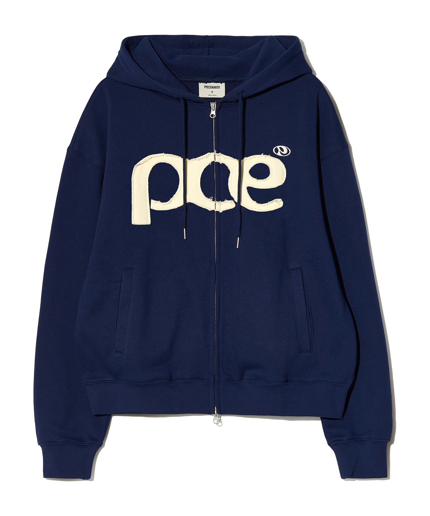 MUSINSA公式 | PIECEMAKER [2TYPE] PCE APPLIQUE ZIP HOODIE (NAVY)