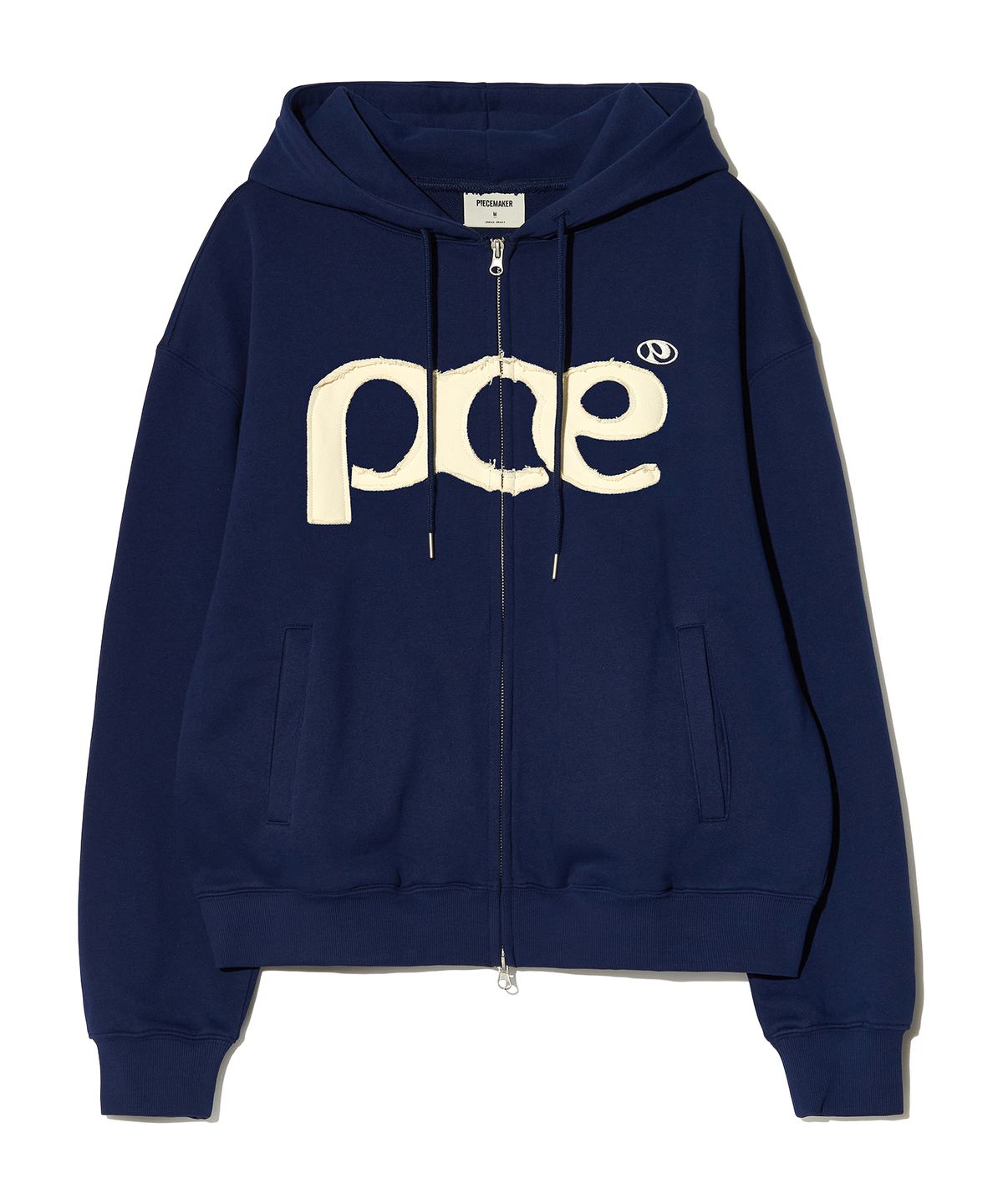 피스메이커(PIECE MAKER) [2TYPE] PCE APPLIQUE ZIP HOODIE (NAVY)