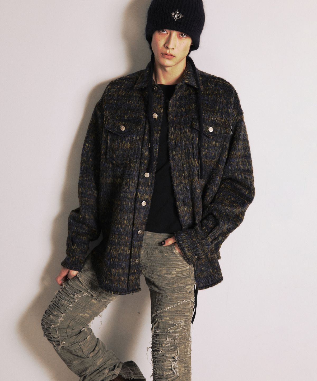 레씨토(LECYTO) Hairy Wool Overshirt Jacket_[Khaki]