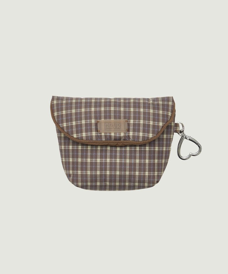 JUDY MINI POUCH (BROWN CEHCK)