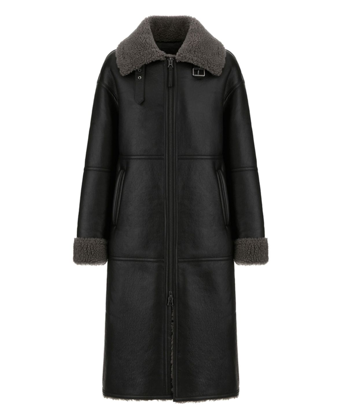 바니스뉴욕(BARNEYS NEWYORK) FW 무스탕 롱 코트 블랙