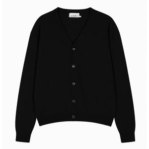 410 울 브이넥 크롭 가디건 [블랙]