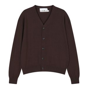 410 울 브이넥 크롭 가디건 [브라운]
