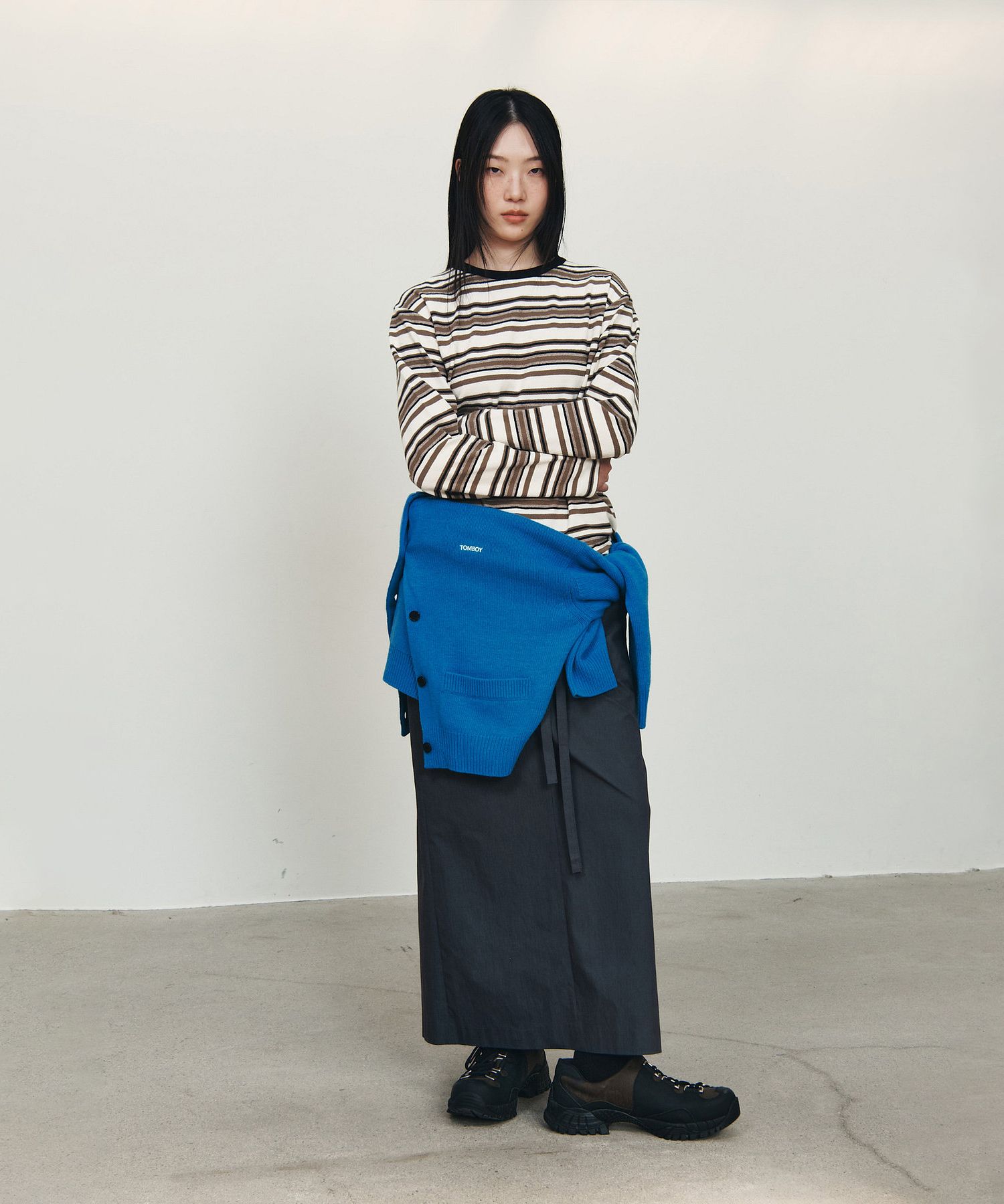 MUSINSA | STUDIO TOMBOY Ripstop Long Skirt_Indigo 9105332122