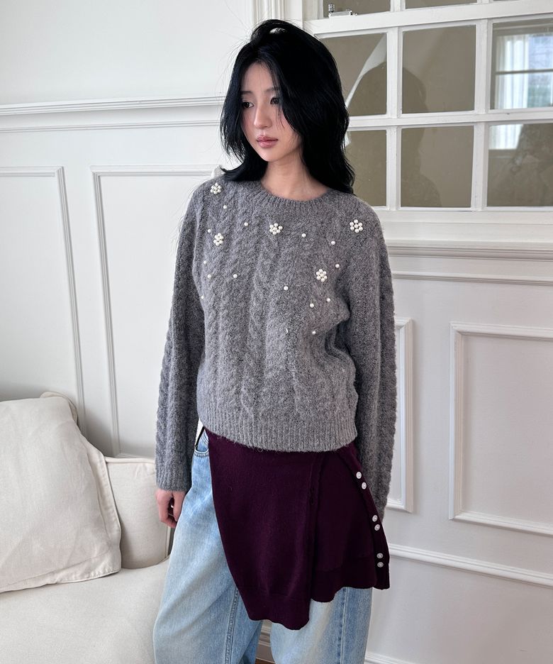 PEARL POINT PULLOVER (GREY)