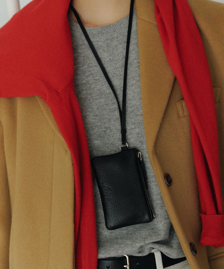 페블 목걸이 지갑 PEBBLE Pocket Necklace Wallet Black