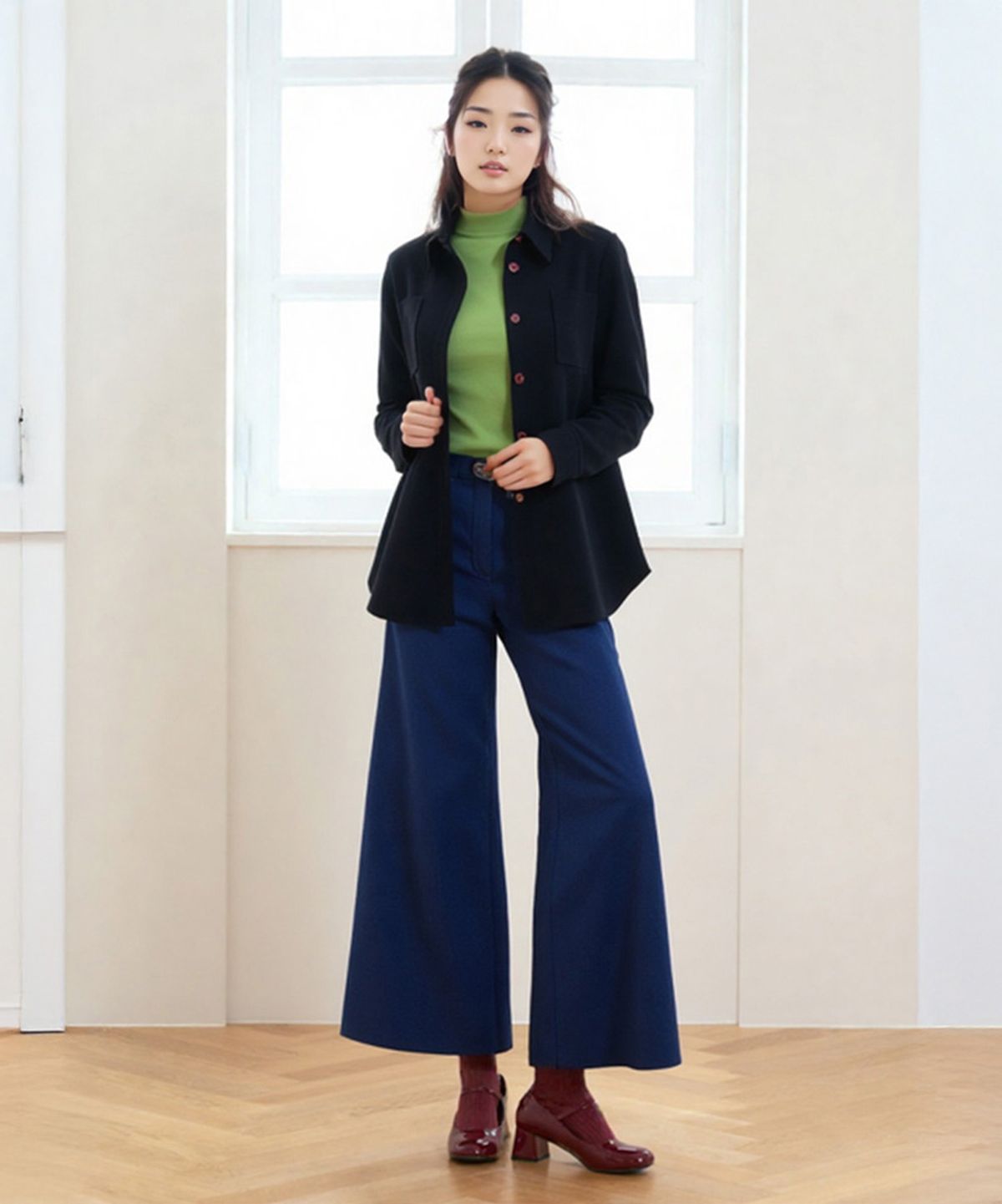 엘바이엘(LBYL) 베이직 울 네이비 포켓 셔츠 자켓