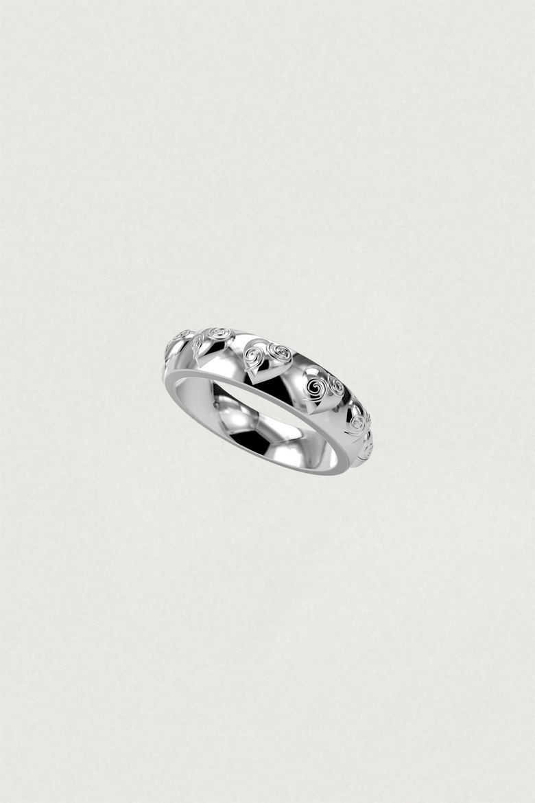 [925SILVER] LAYER HEART RING