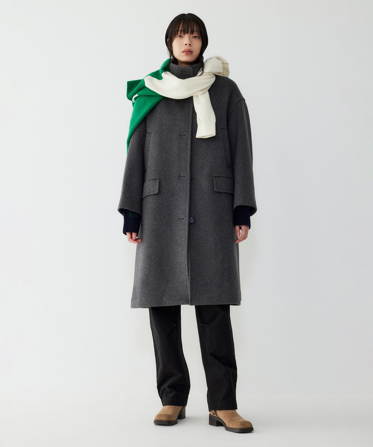 MUSINSA公式 | STUDIO TOMBOY ハイネックウール混紡ロングコート_ 