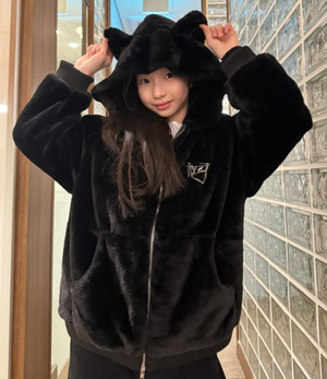 냥냥이 후드퍼 점퍼