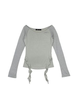 릴리 프릴 티셔츠 [민트그레이]