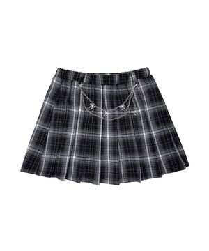 체인 체크 스커트